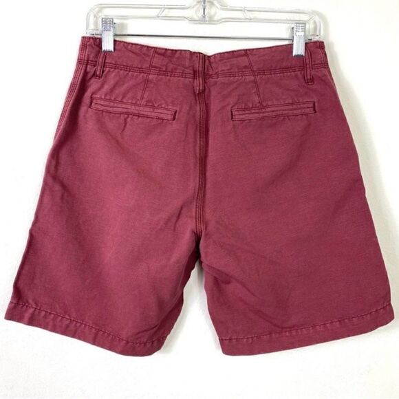 Taylor Stitch The Morse Short in Brick Red Slub Linen Blend Shorts Variety - Picture 6 of 14